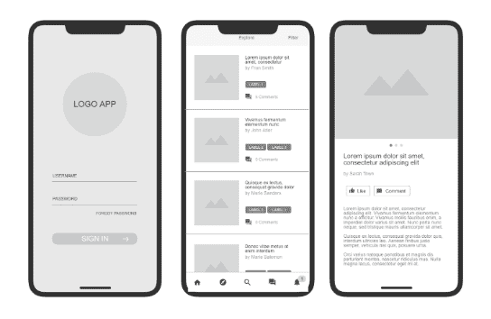 Step 7 when creating an app: lo-fidelity mockup
